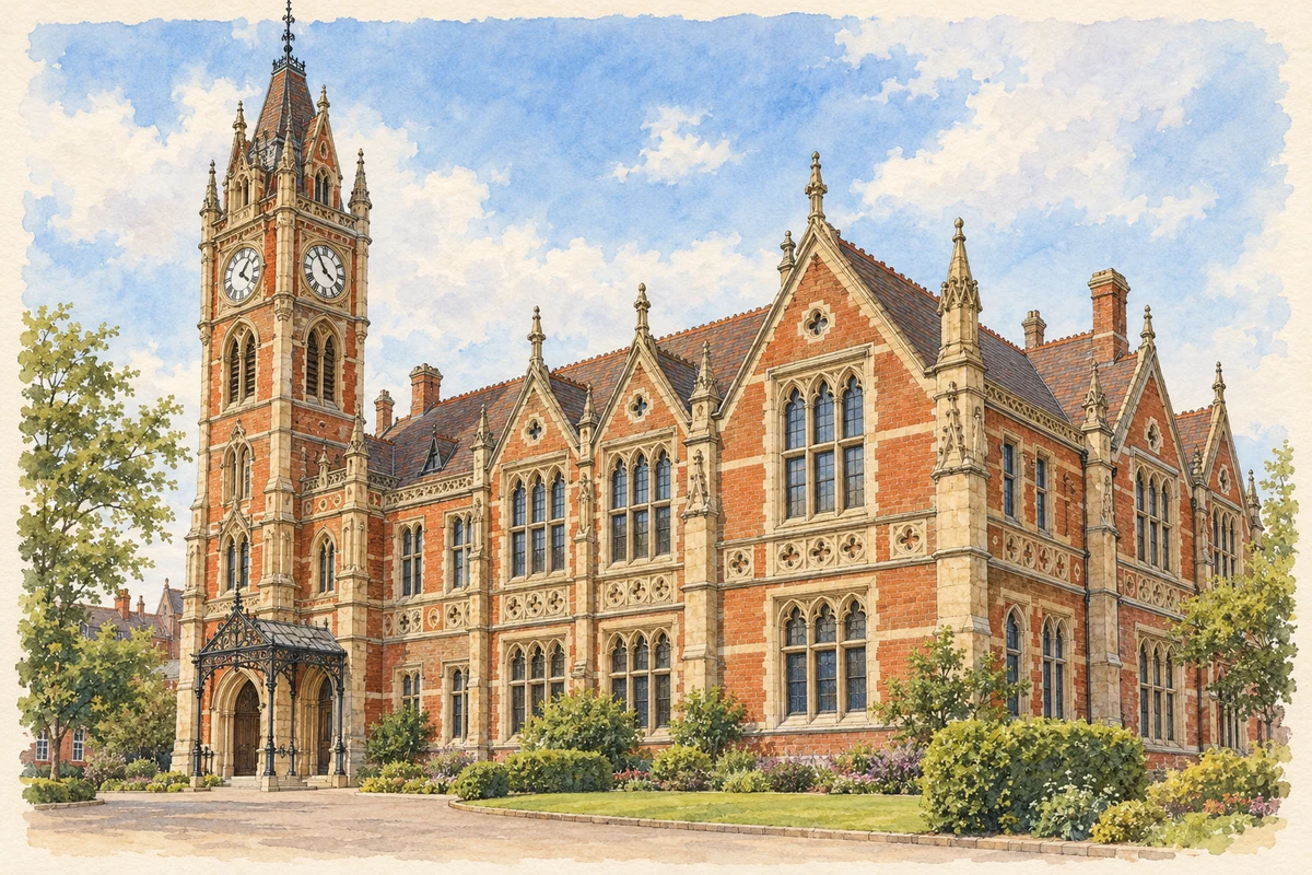 Watercolour and fine ink illustration of Burton upon Trent Town Hall