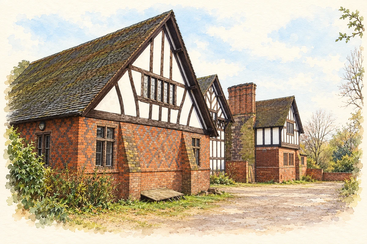 Watercolour and fine ink illustration of Polesworth Vicarage